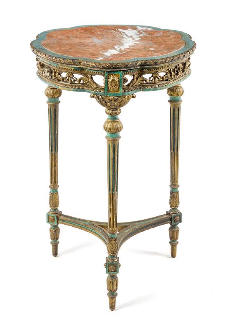* A Louis XVI Style Painted and Parcel Gilt Table (1 of 1)