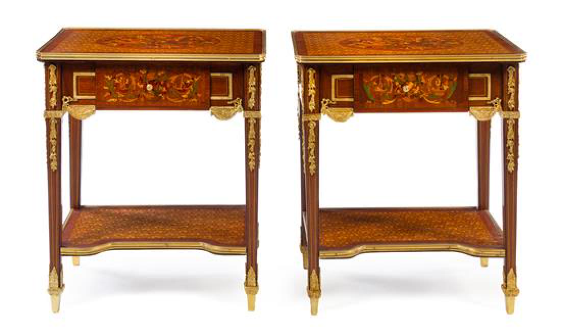 A Pair of Louis XVI Style Gilt Bronze Mounted Side (1 of 1)