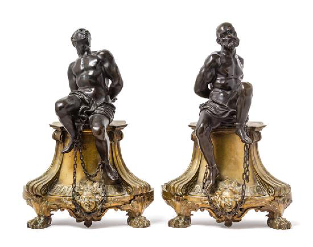 A Pair of French Gilt and Patinated Bronze Figural (1 of 1)