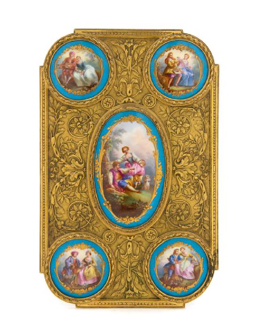 * A Gilt Metal and Sevres Style Porcelain Plaque Height (1 of 1)