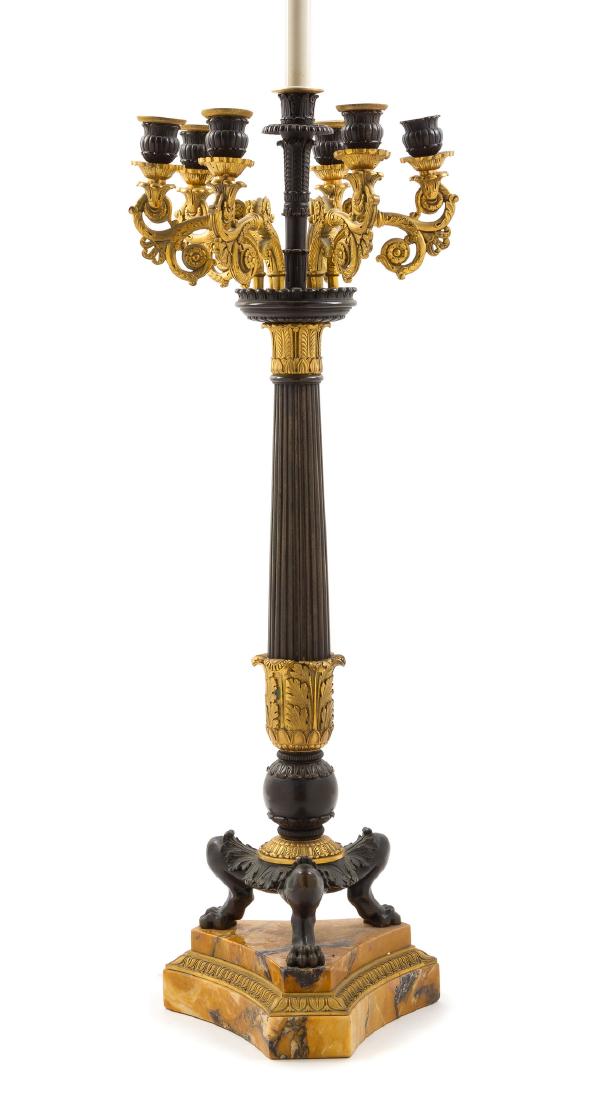 * A Gilt and Patinated Bronze Six-Light Candelabrum (1 of 1)