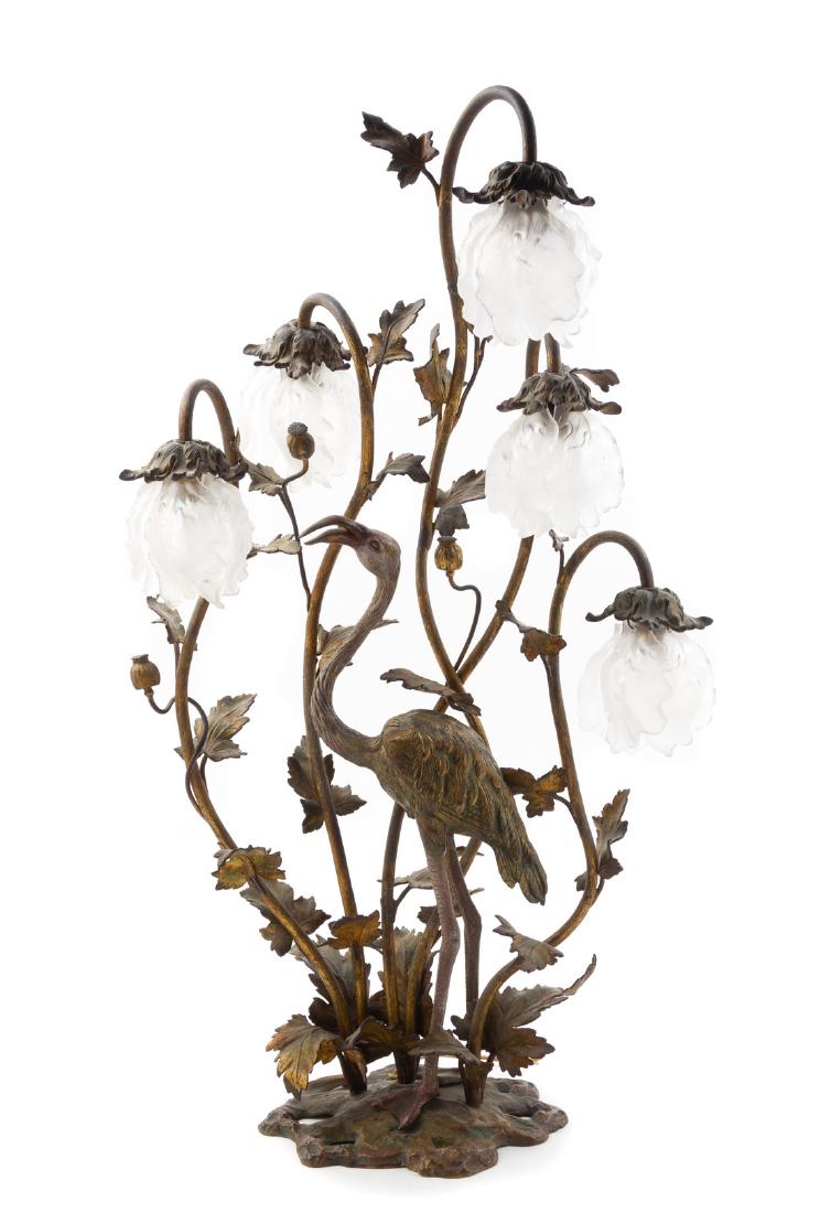 * A French Gilt Metal Figural Lamp Height overall 36 (1 of 1)