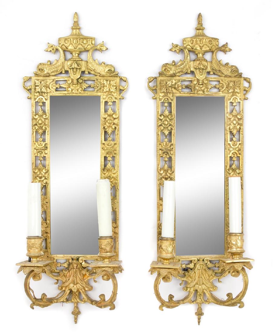 * A Pair of Neoclassical Gilt Metal Two-Light Girandole (1 of 1)