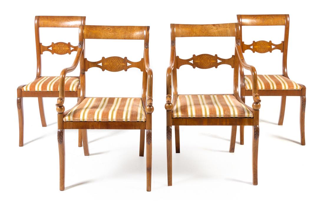 * A Set of Four Continental Fruitwood Chairs Height 34 (1 of 1)