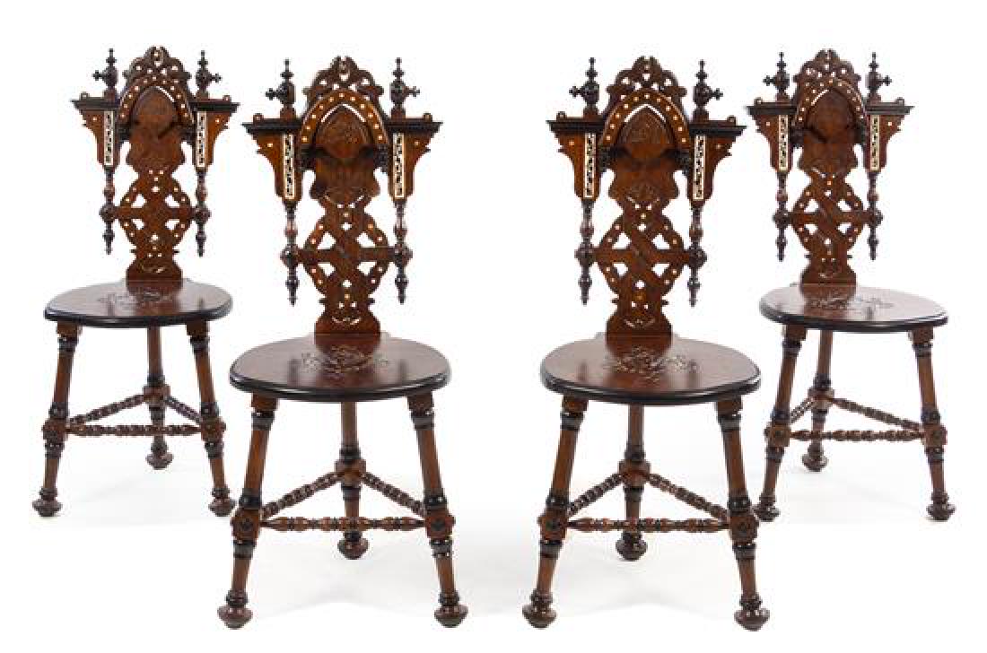 A Set of Four Continental Parcel Ebonized and (1 of 1)