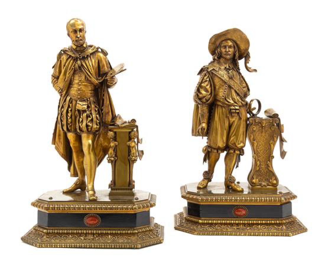 Two Continental Gilt Bronze Figures Height of taller 18 (1 of 1)
