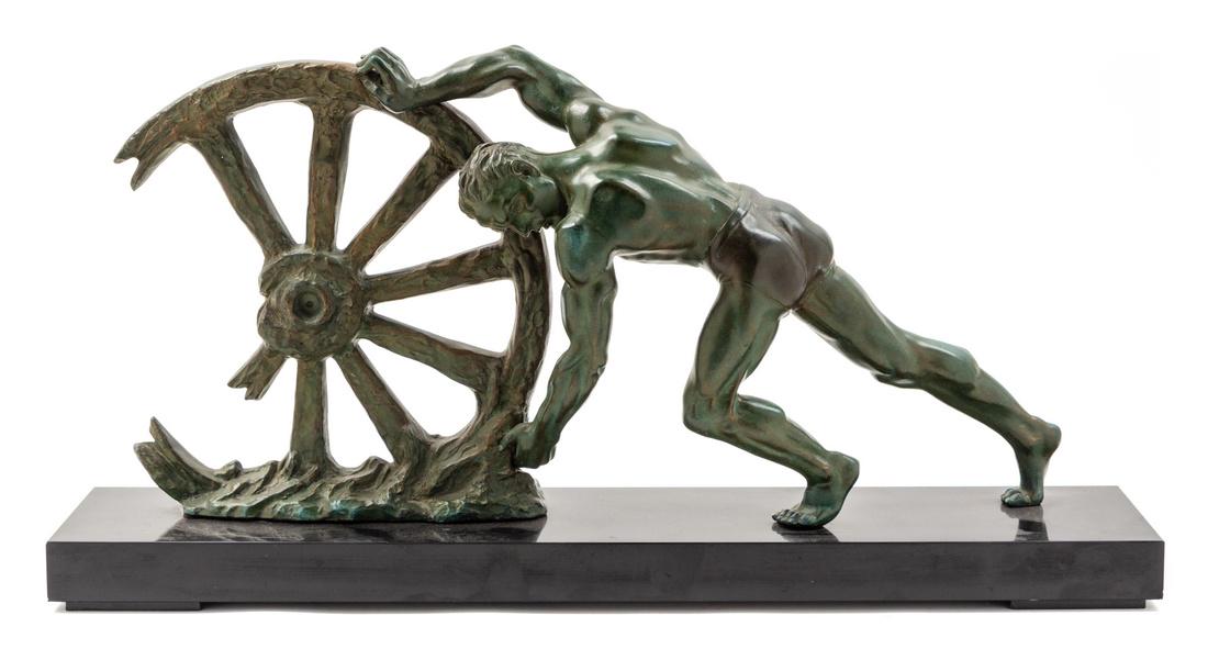 A Continental Bronze Figure Height 13 x width 27 (1 of 1)