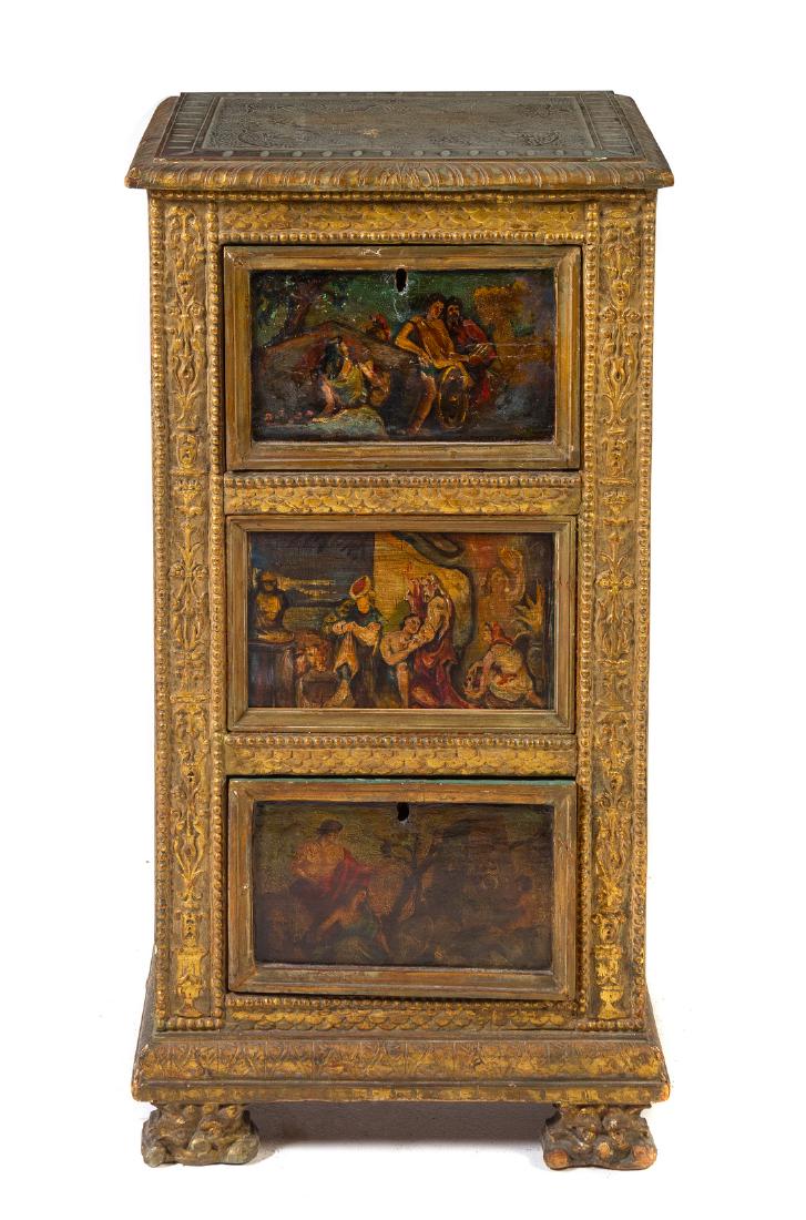 * An Italian Painted Giltwood Chest of Drawers Height (1 of 1)