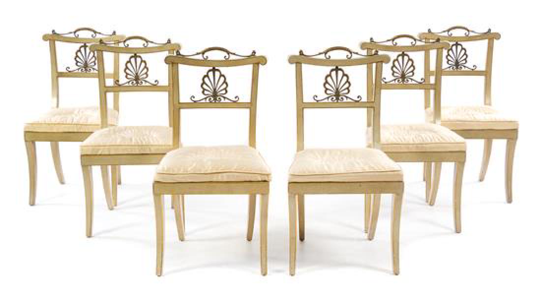 A Set of Six Italian Painted Dining Chairs Height 36 (1 of 1)