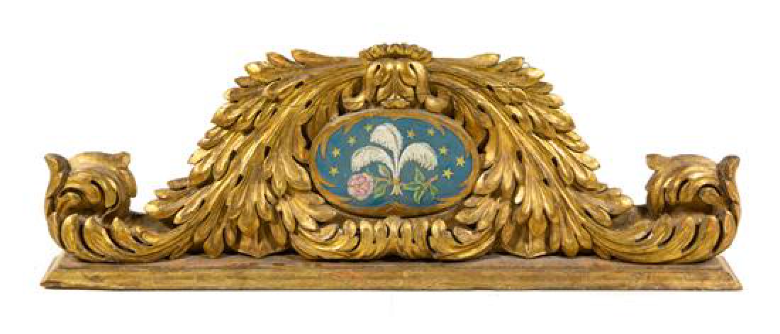 * A Continental Giltwood Overdoor Panel Height 21 3/8 x (1 of 1)