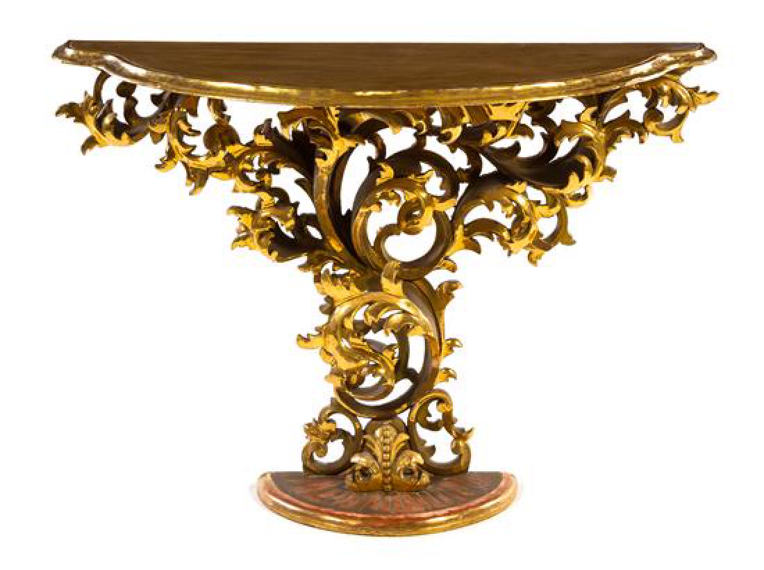 An Italian Giltwood Console Table Height 31 3/4 x width (1 of 1)