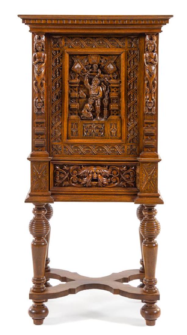 * A Dutch Carved Oak Cabinet Height 56 inches. (1 of 1)