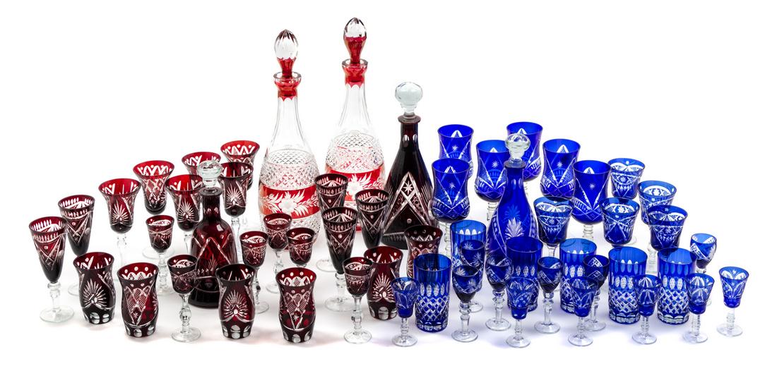 * A Collection of Bohemian Glass Stemware Height of (1 of 1)