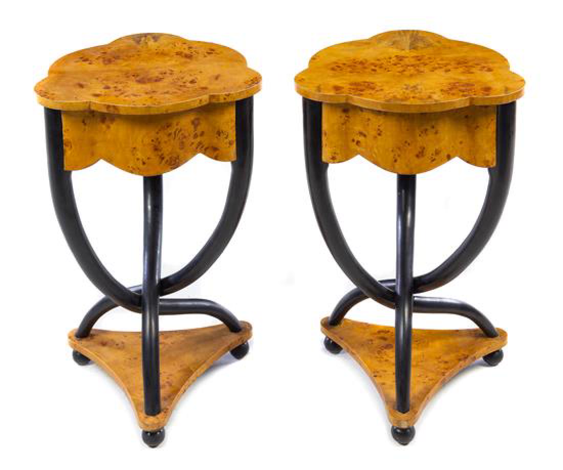 A Pair of Beidermeier Style Part Ebonized Tables Height (1 of 1)