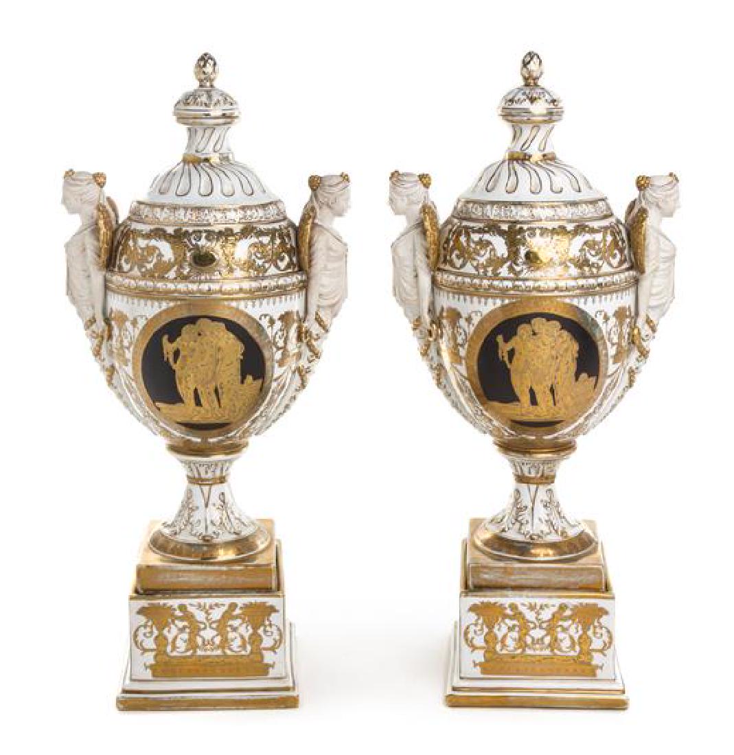 A Pair of Berlin (K.P.M.) Porcelain Covered Urns on (1 of 1)