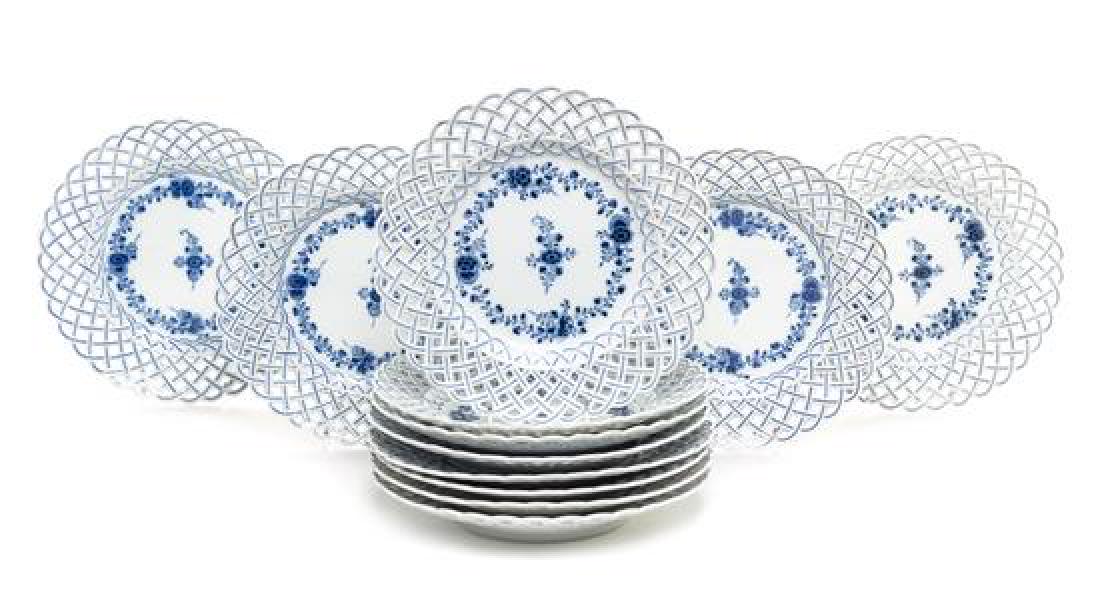 A Set of Twelve Meissen Reticulated Porcelain Plates (1 of 2)