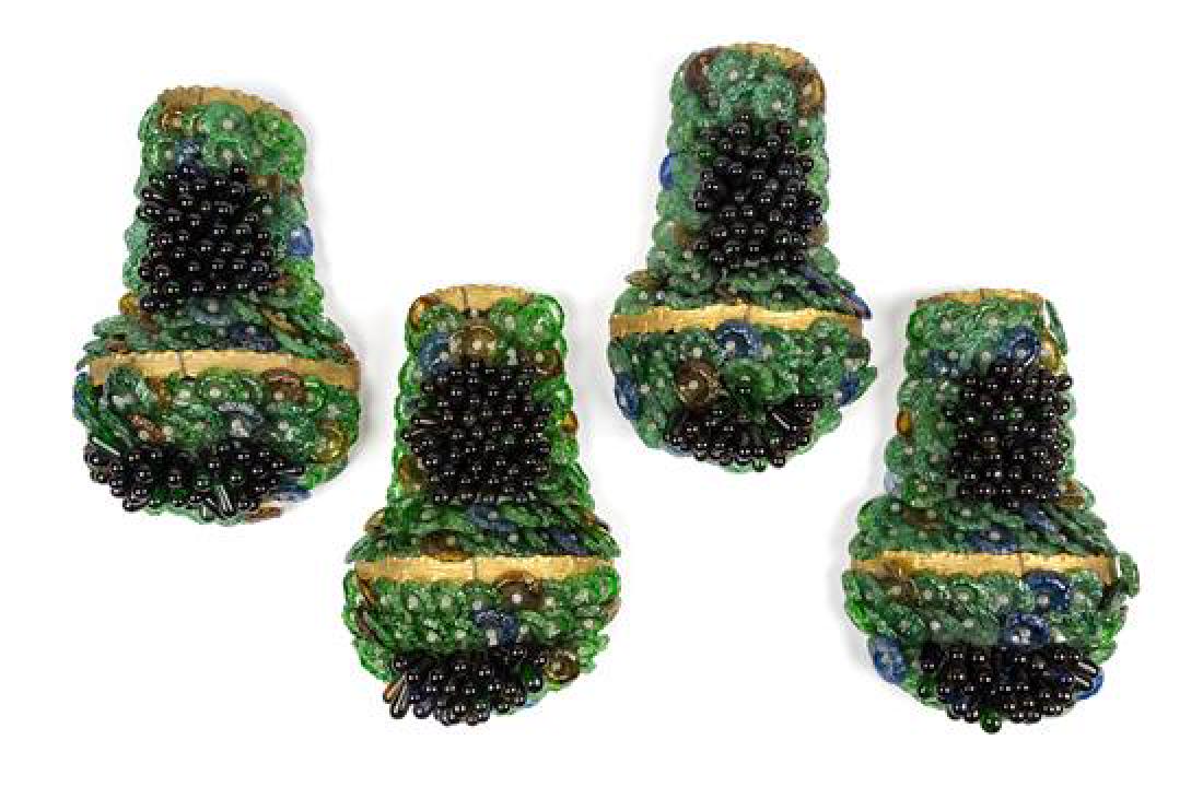 A Set of Four Continental Gilt Bronze and Colored Glass (1 of 1)