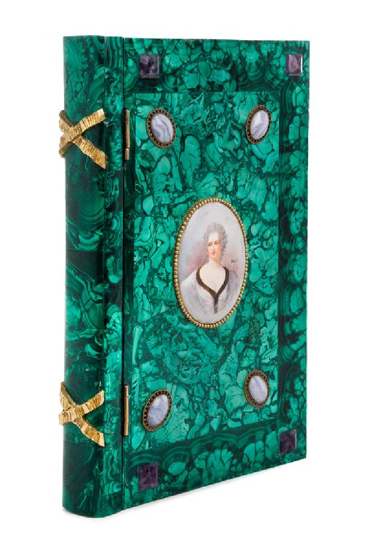 A Continental Porcelain, Agate and Quartz Mounted (1 of 1)