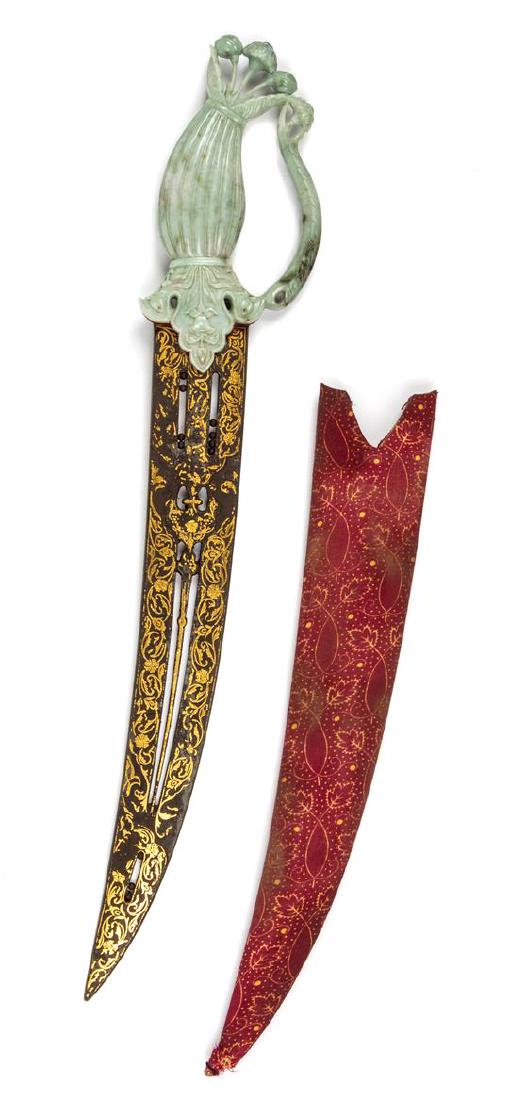 A Mughal Style Gilt Blade Dagger Length 19 3/4 inches. (1 of 1)