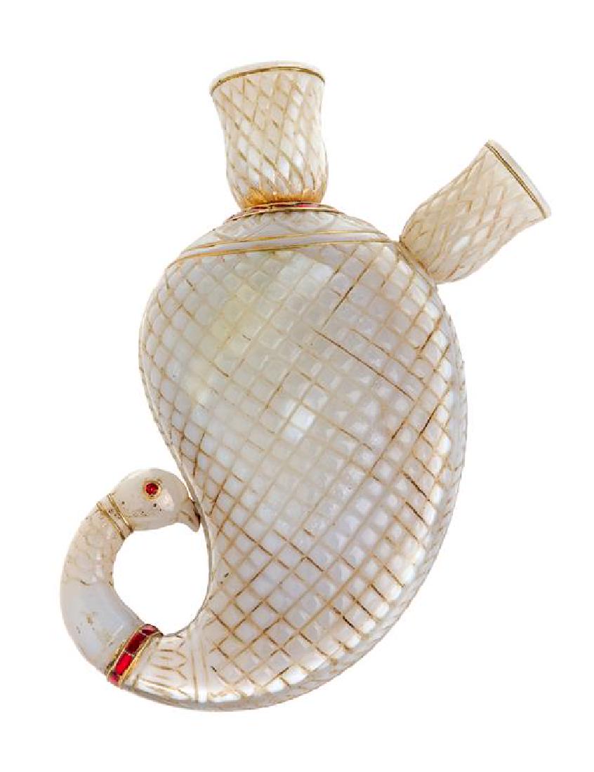 A Mughal Style White Jade Huqqa Height 6 1/4 inches. (1 of 1)