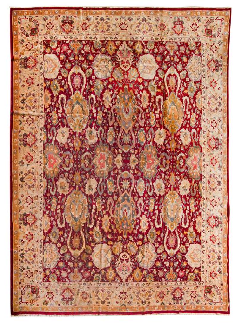 An Agra Wool Rug 13 feet 2 inches x 9 feet 8 inches. (1 of 1)