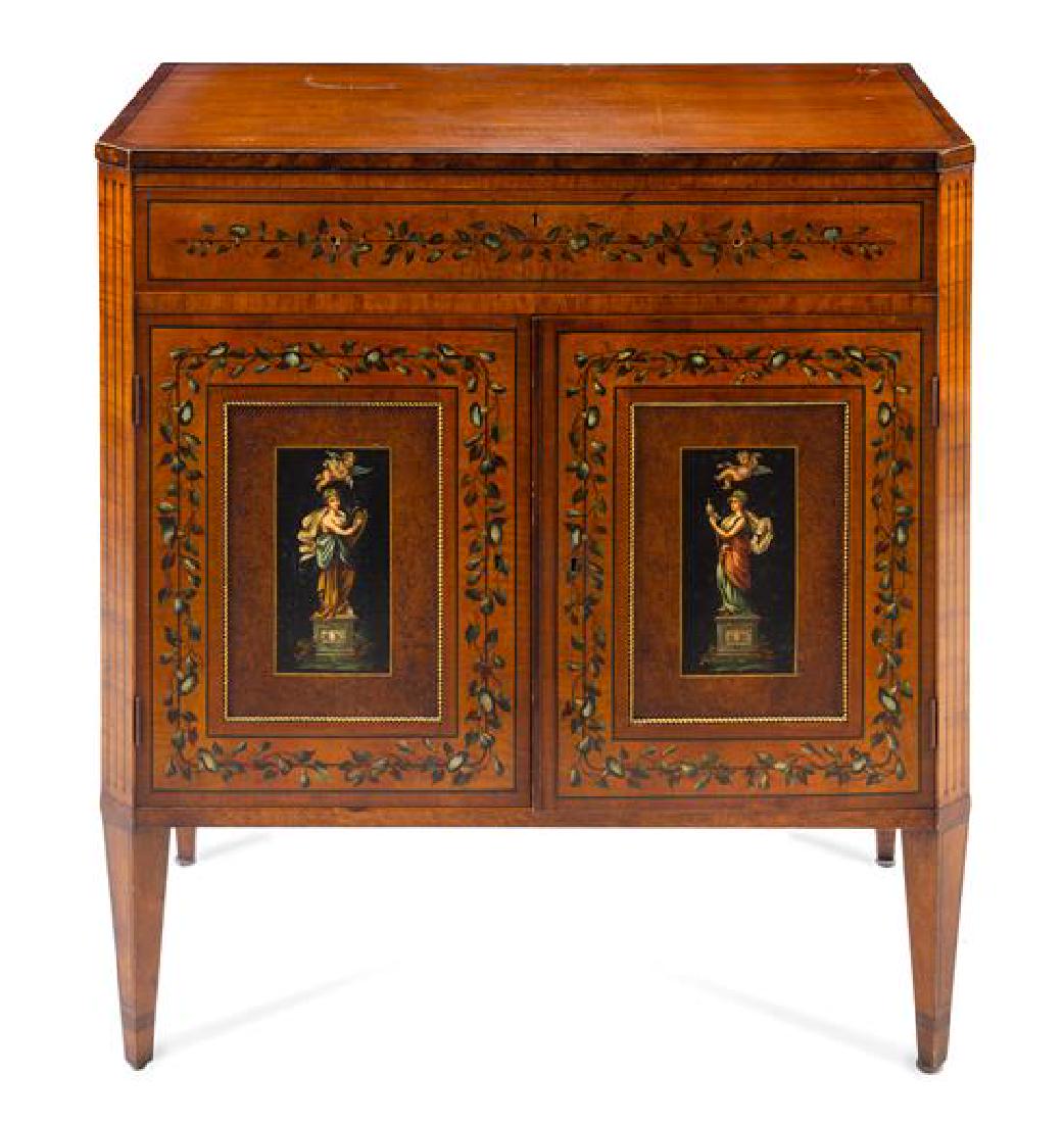 An Edwardian Style Painted Cabinet Height 35 3/4 x (1 of 1)