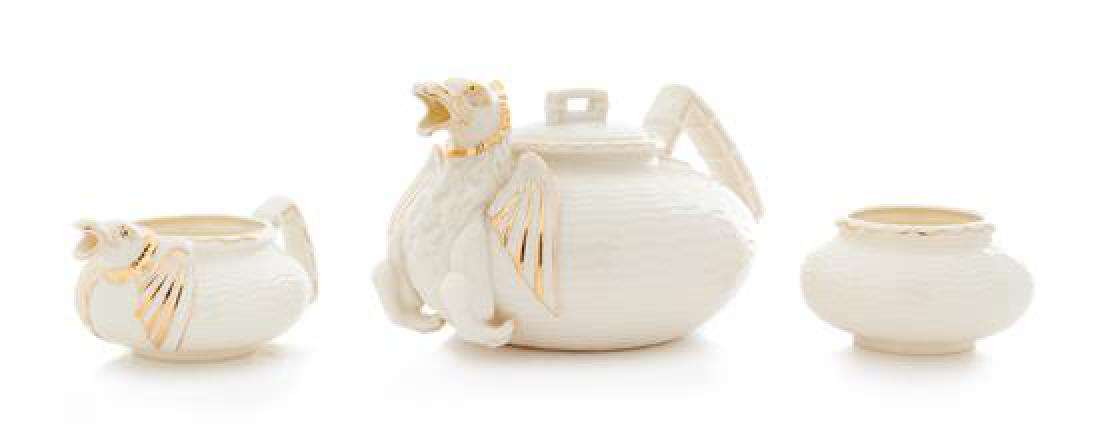 * A Belleek Chinese Tea Service Width of teapot 9 1/2 (1 of 2)