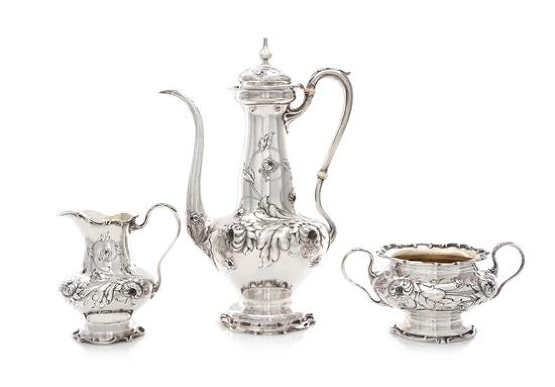 An American Silver Three-Piece Coffee Service, Gorham (1 of 2)