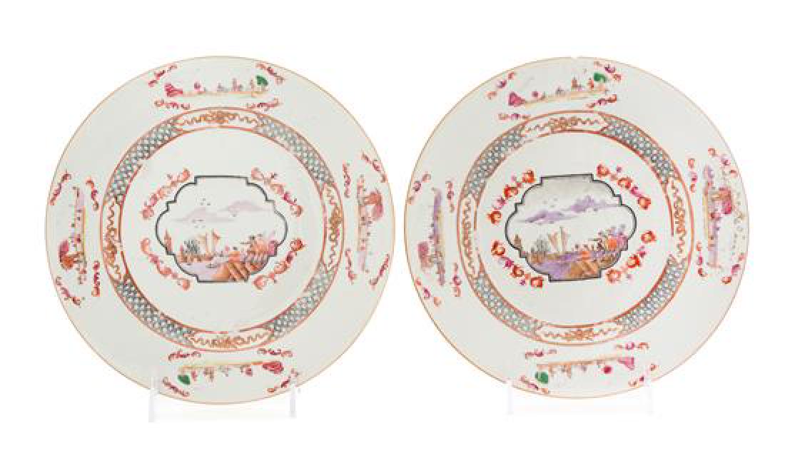 A Pair of Chinese Export Porcelain Plates Diameter 9 (1 of 1)