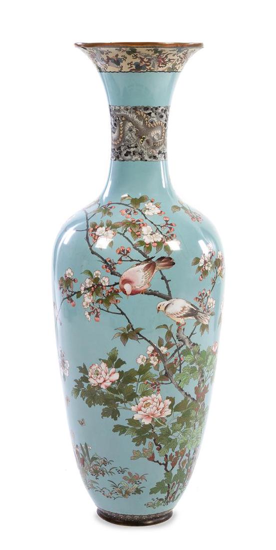 * A Large Chinese Cloisonné Vase Height 44 inches. (1 of 1)