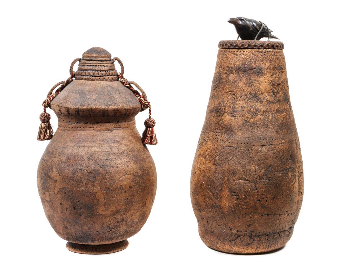 Two Contemporary Southwest Style Jars Height of larger (1 of 1)