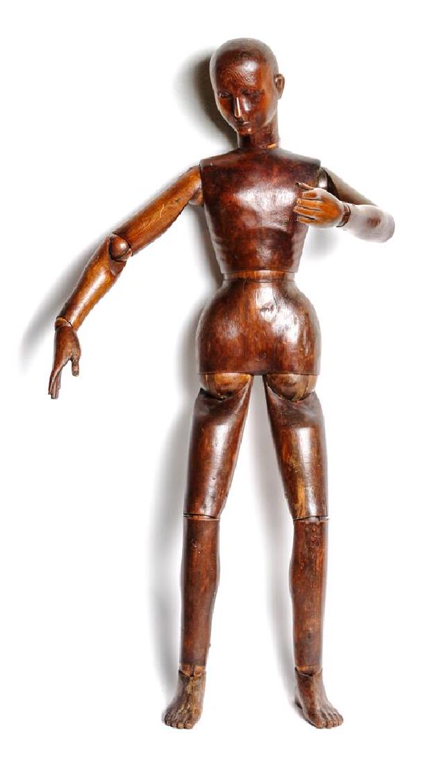 Large Reticulated Wood Male Figure Height 38 1/2 inches (1 of 1)