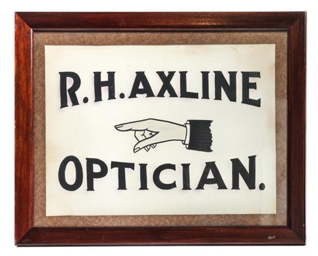 Vintage Optician's Trade Sign Framed: 17 1/2 x 22 (1 of 1)
