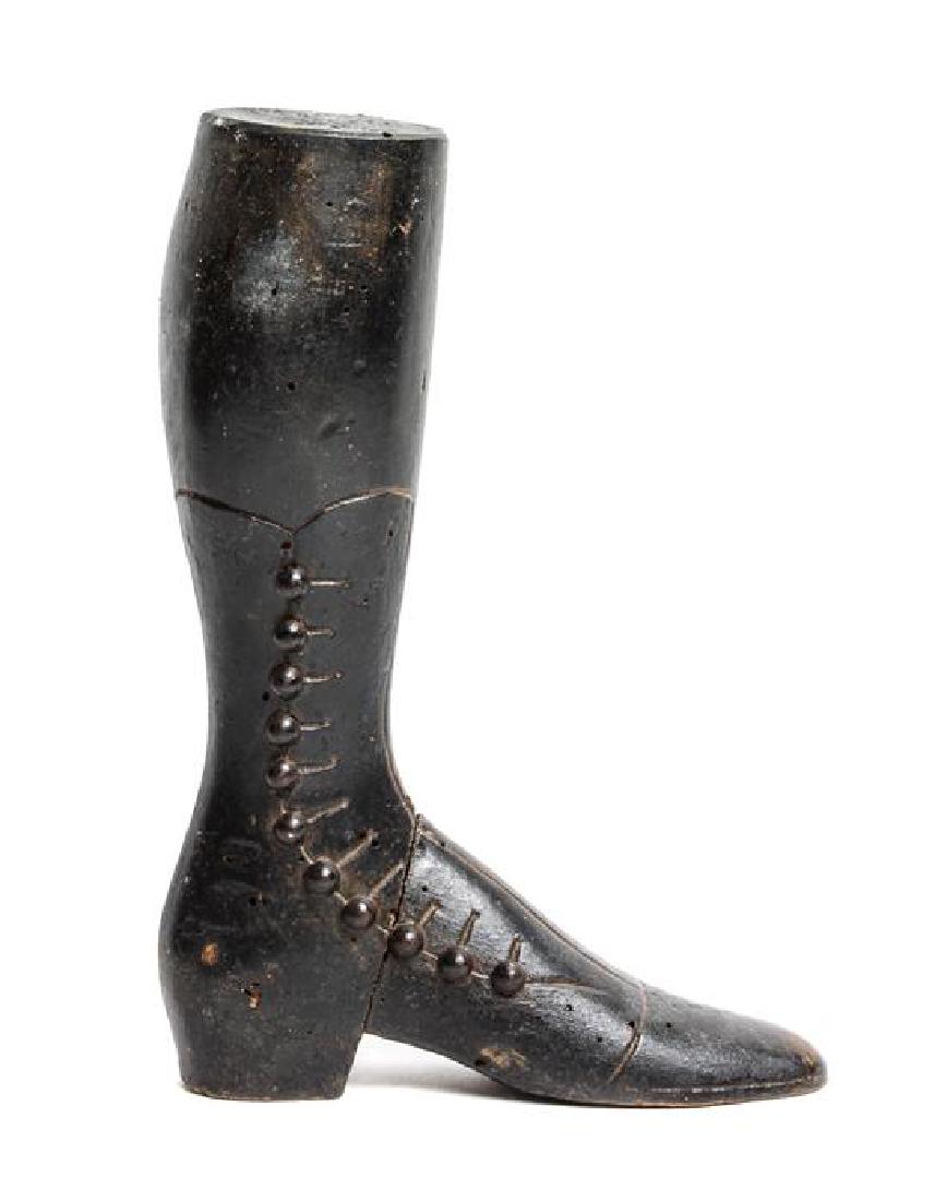 American Carved and Painted Wood High Button Shoe (1 of 1)