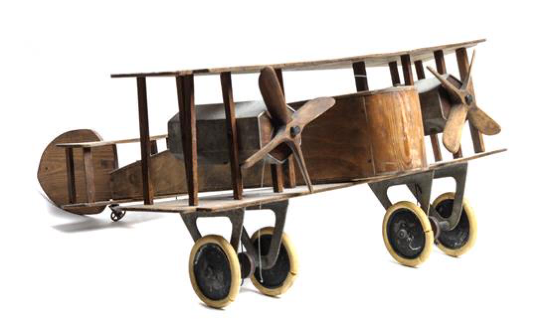Wood Model Bi-Plane Height 9 x length 24 x width 18 1/4 (1 of 1)