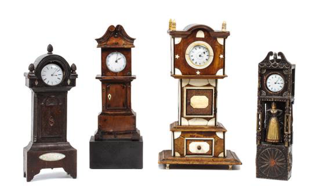 Four Miniature Tall Case Clocks Height of tallest 13 (1 of 3)
