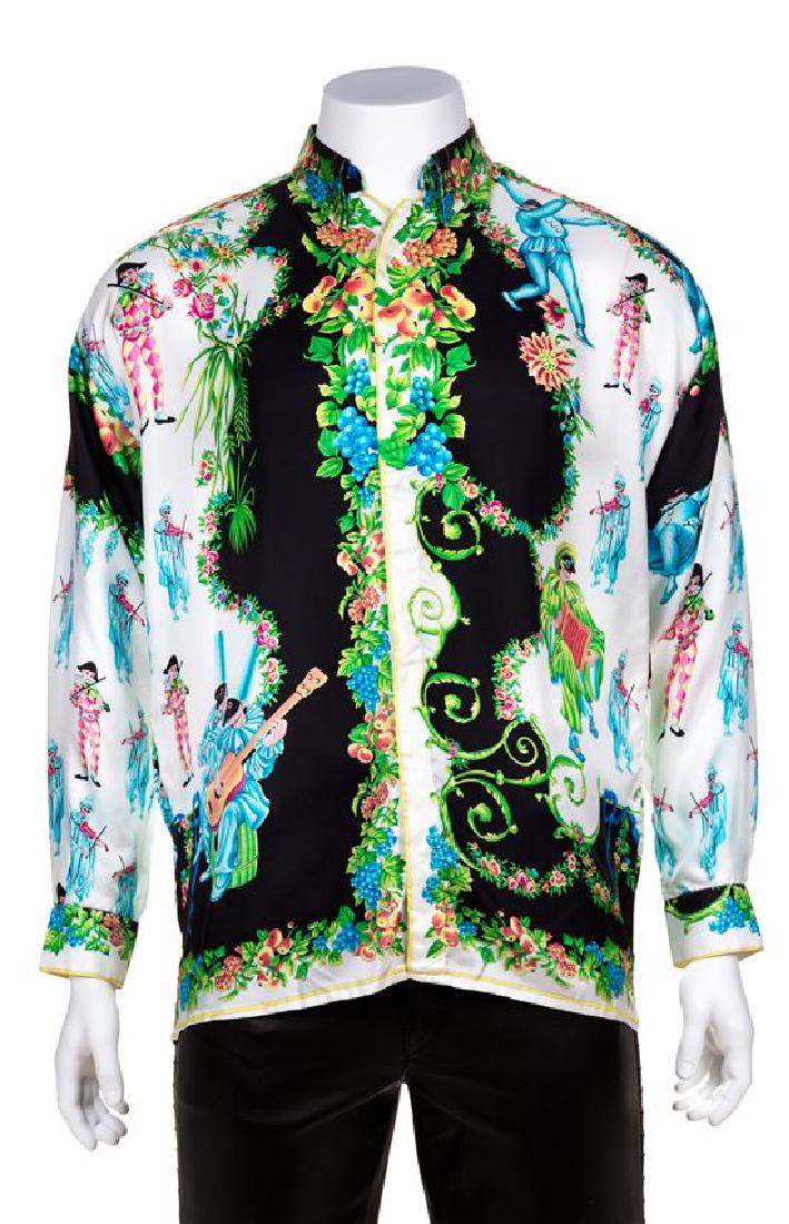 A Gianni Versace Silk Atelier Print Shirt, Size 48. (1 of 1)