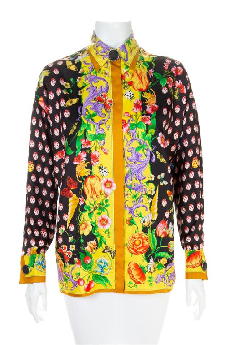 A Gianni Versace Silk Print Shirt, Size 40. (1 of 1)