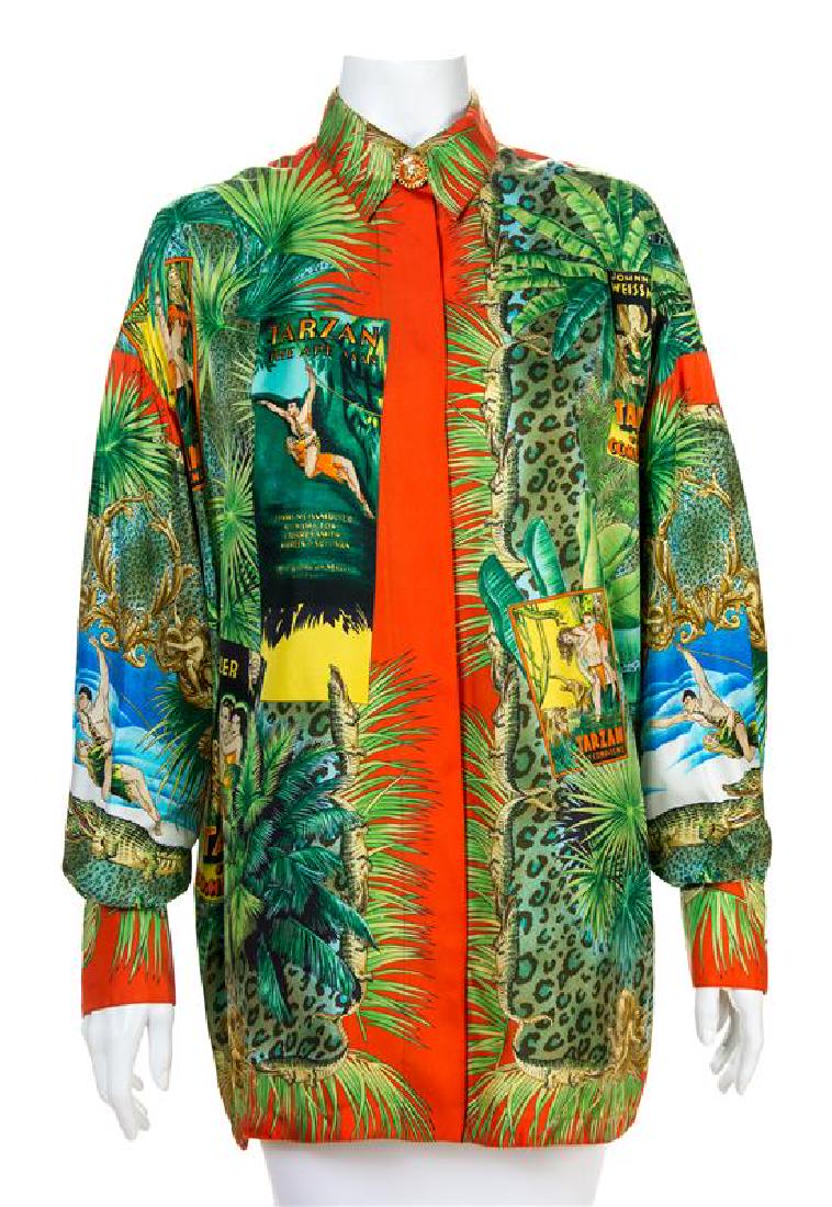 A Gianni Versace Silk Print Shirt, Size 44. (1 of 1)