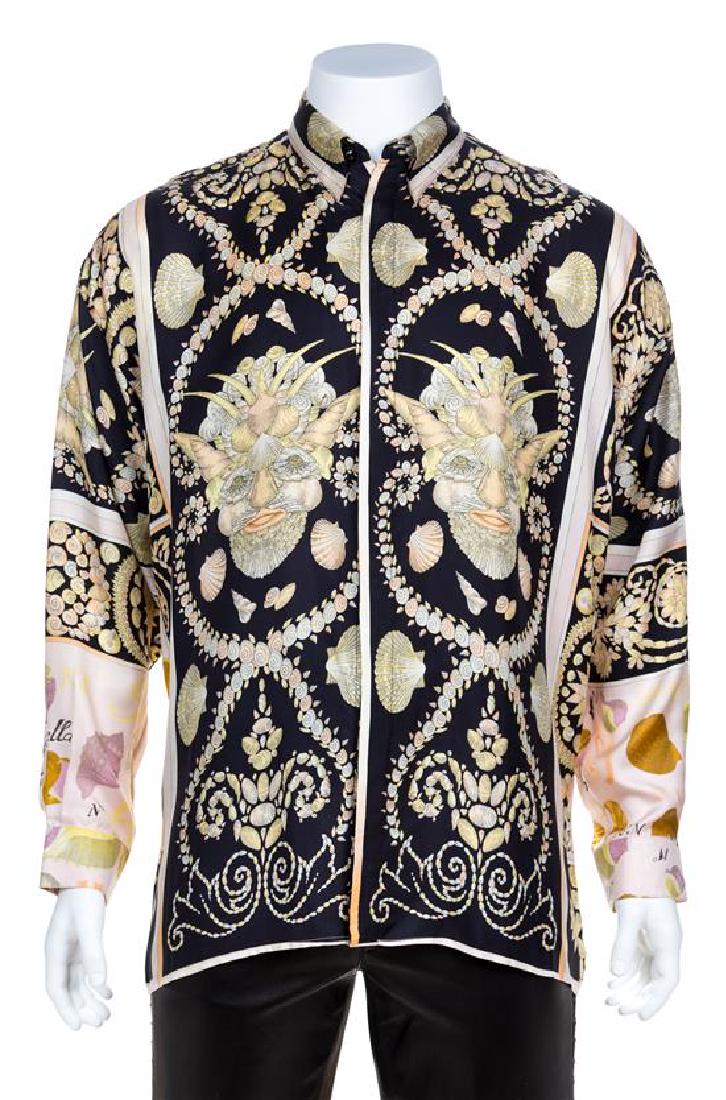 A Gianni Versace Silk Print Shirt, Size 52. (1 of 1)