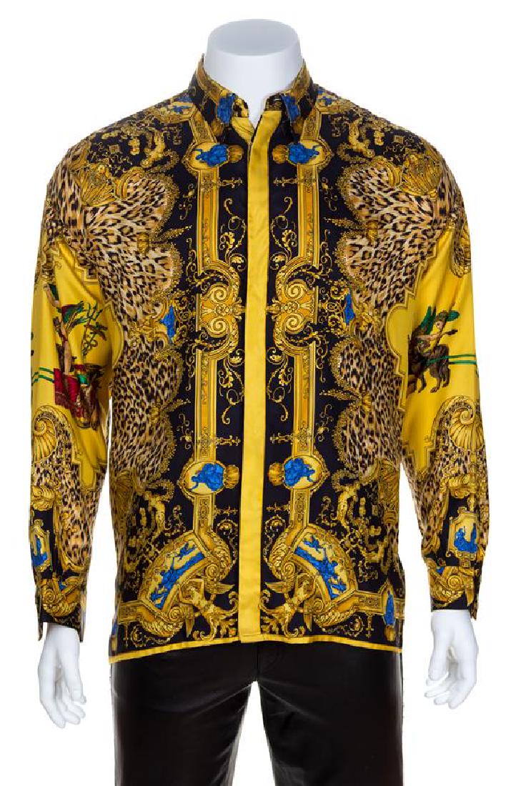 A Gianni Versace Silk Atelier Print Shirt, Size 50. (1 of 1)