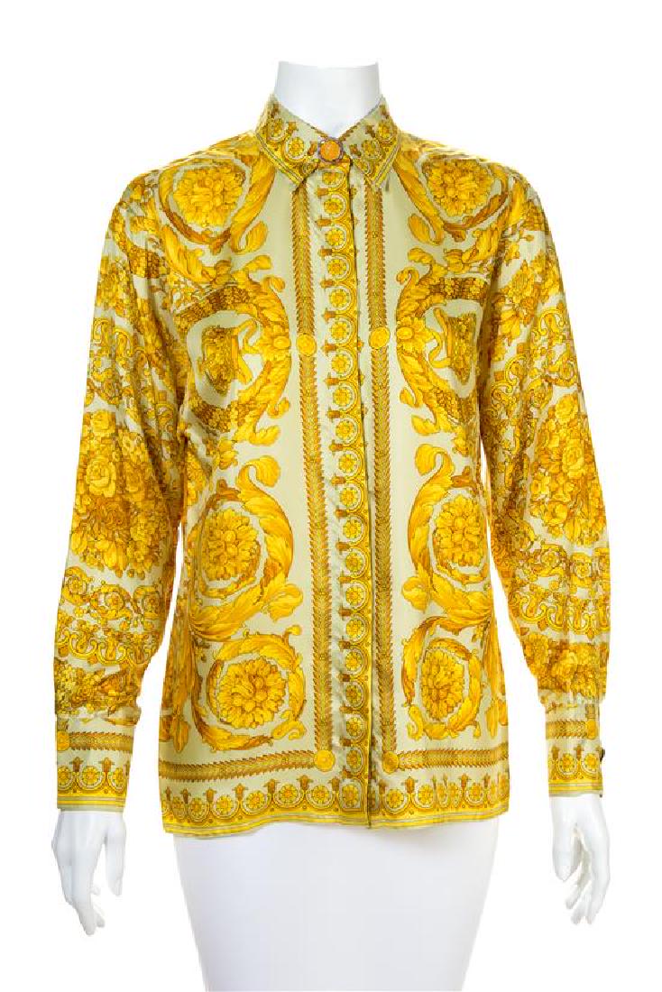 A Gianni Versace Silk Print Shirt, Size 42. (1 of 1)