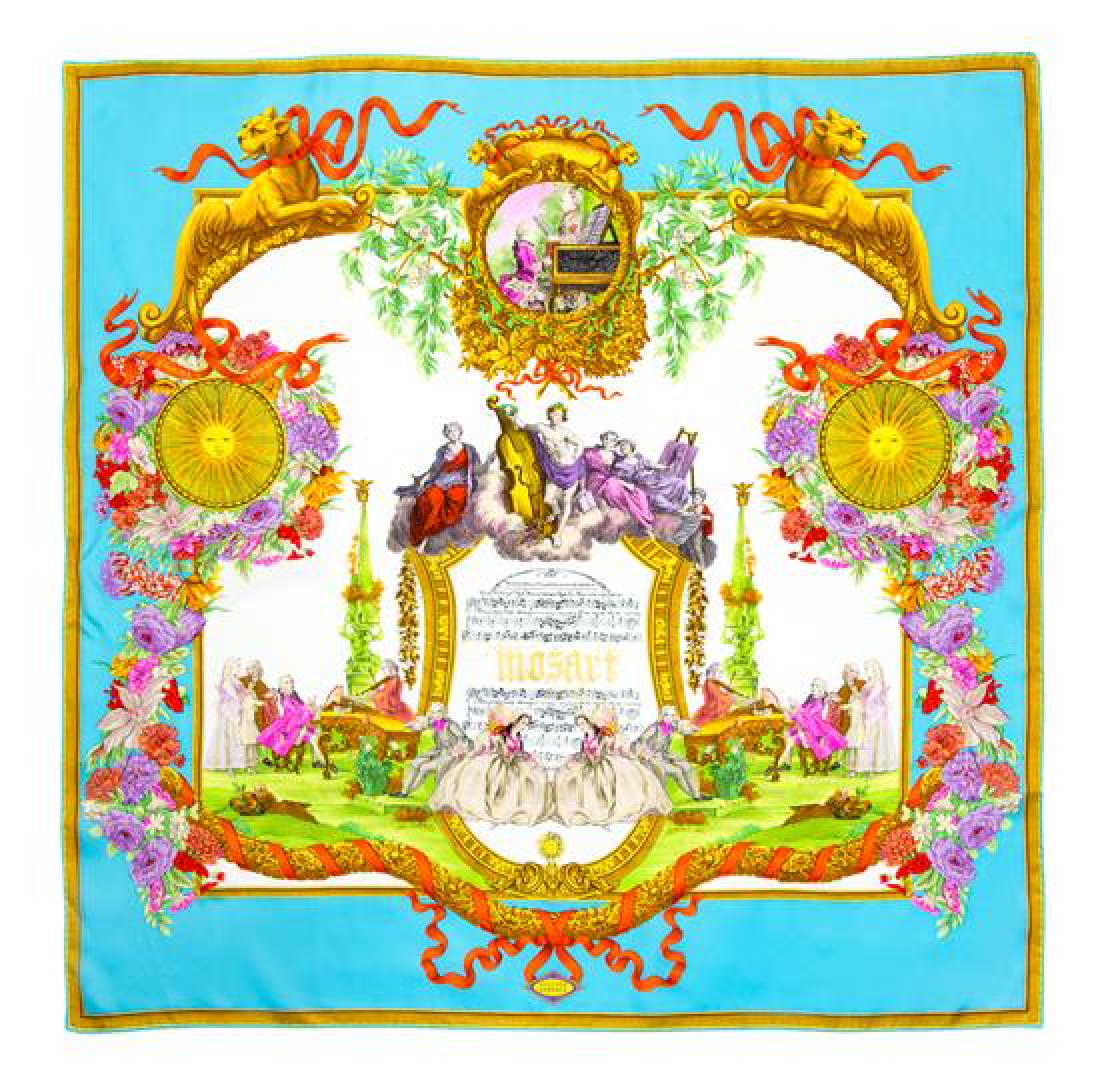 A Gianni Versace Silk Atelier Print Scarf, 34" x 34". (1 of 1)