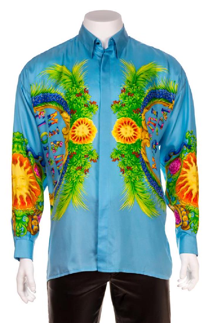 A Gianni Versace Silk Print Shirt, Size 50. (1 of 1)