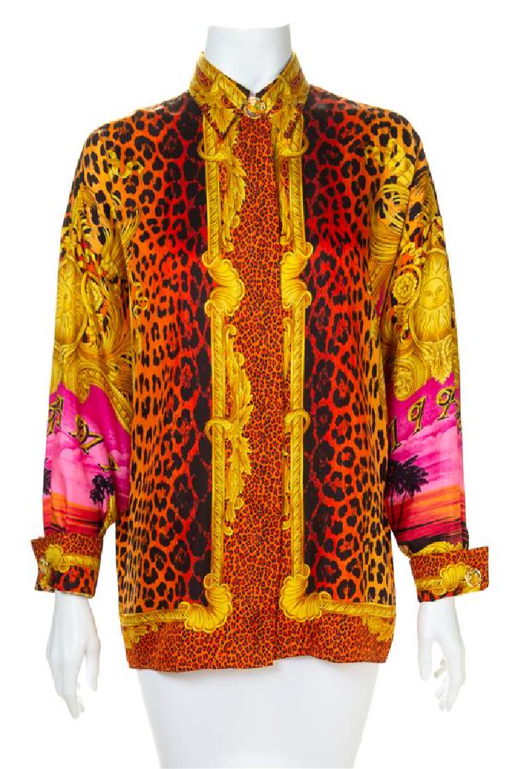 A Gianni Versace Silk Print Shirt, Size 44. (1 of 1)