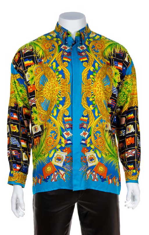 Versace mixed print silk shirt Clearance