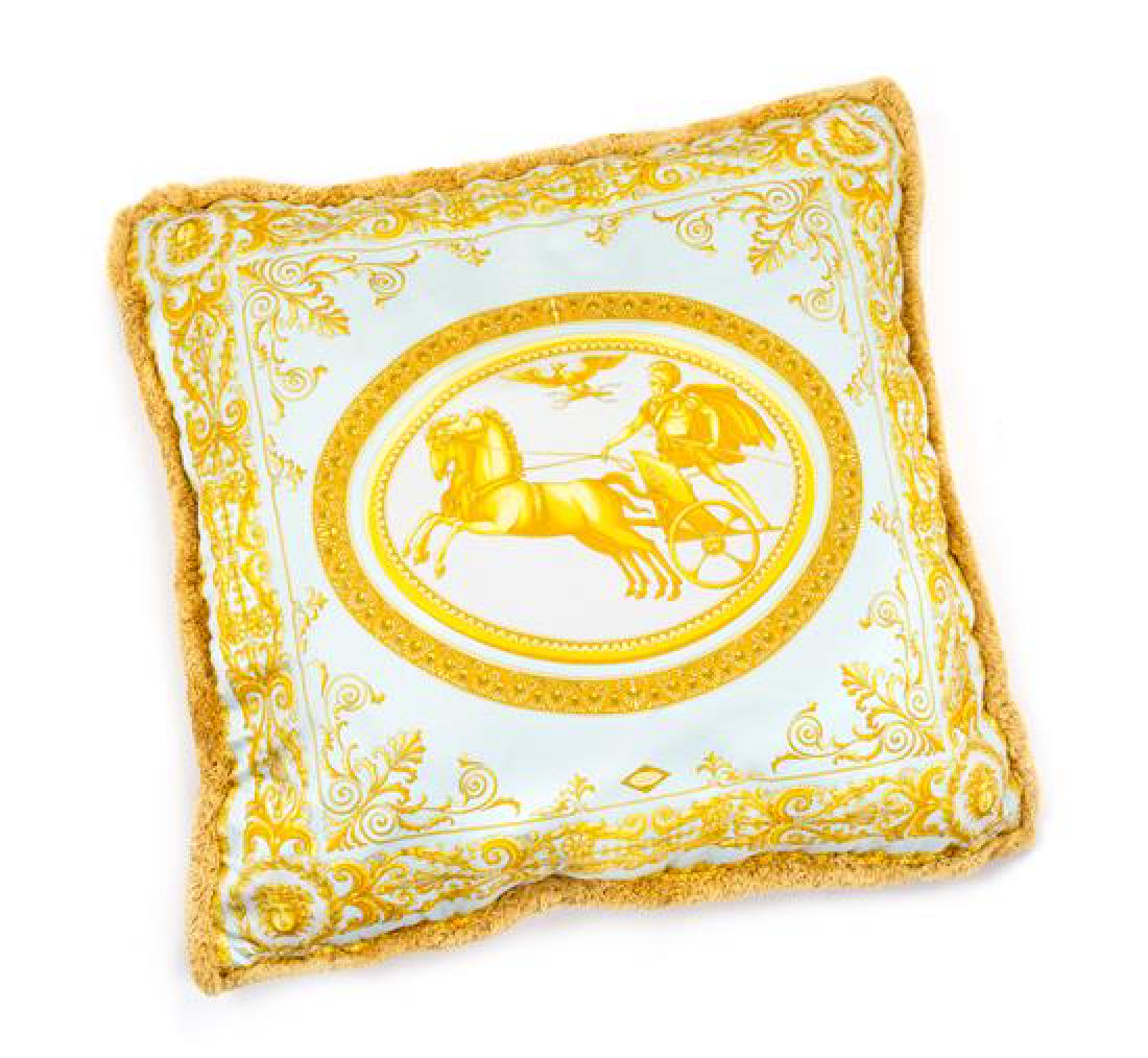 A Gianni Versace Silk Pillow Cover, 25" x 25".