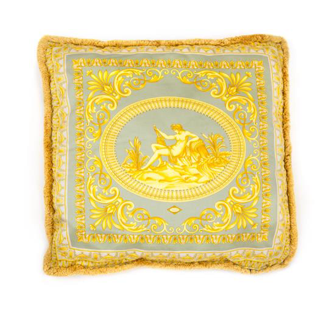 A Gianni Versace Silk Pillow Cover, 25" x 25". (1 of 1)