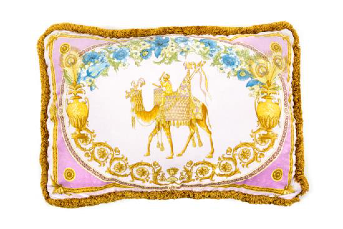 A Gianni Versace Silk Pillow Cover, 25" x 18". (1 of 1)