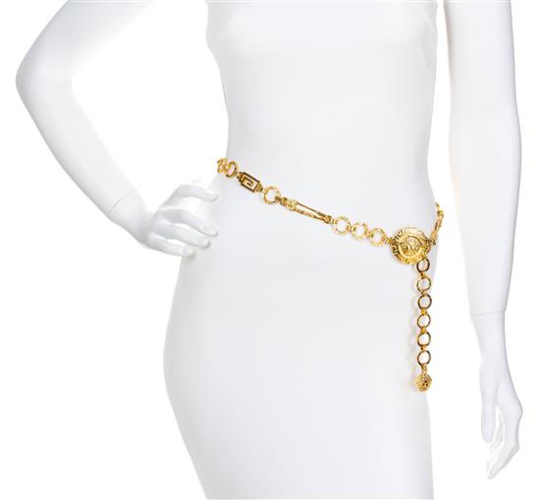A Gianni Versace Safety Pin Link Belt, 35" x .75". (1 of 1)